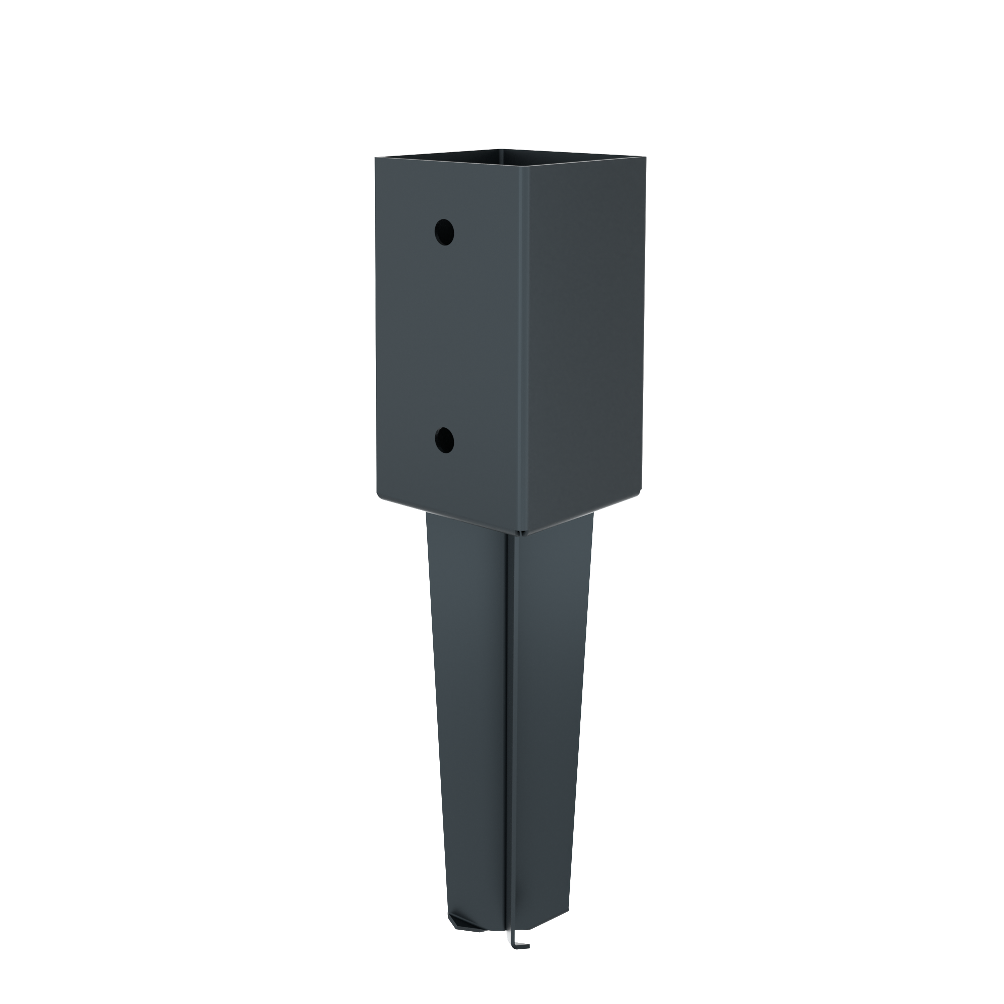 Concrete in post spike support with short fin black