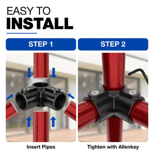 3 way mid rail corner tube clamp - detail view 12