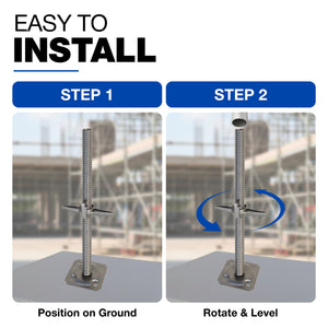 Adjustable Scaffold Base Screw Jack With Wing Bolt - detail view 2