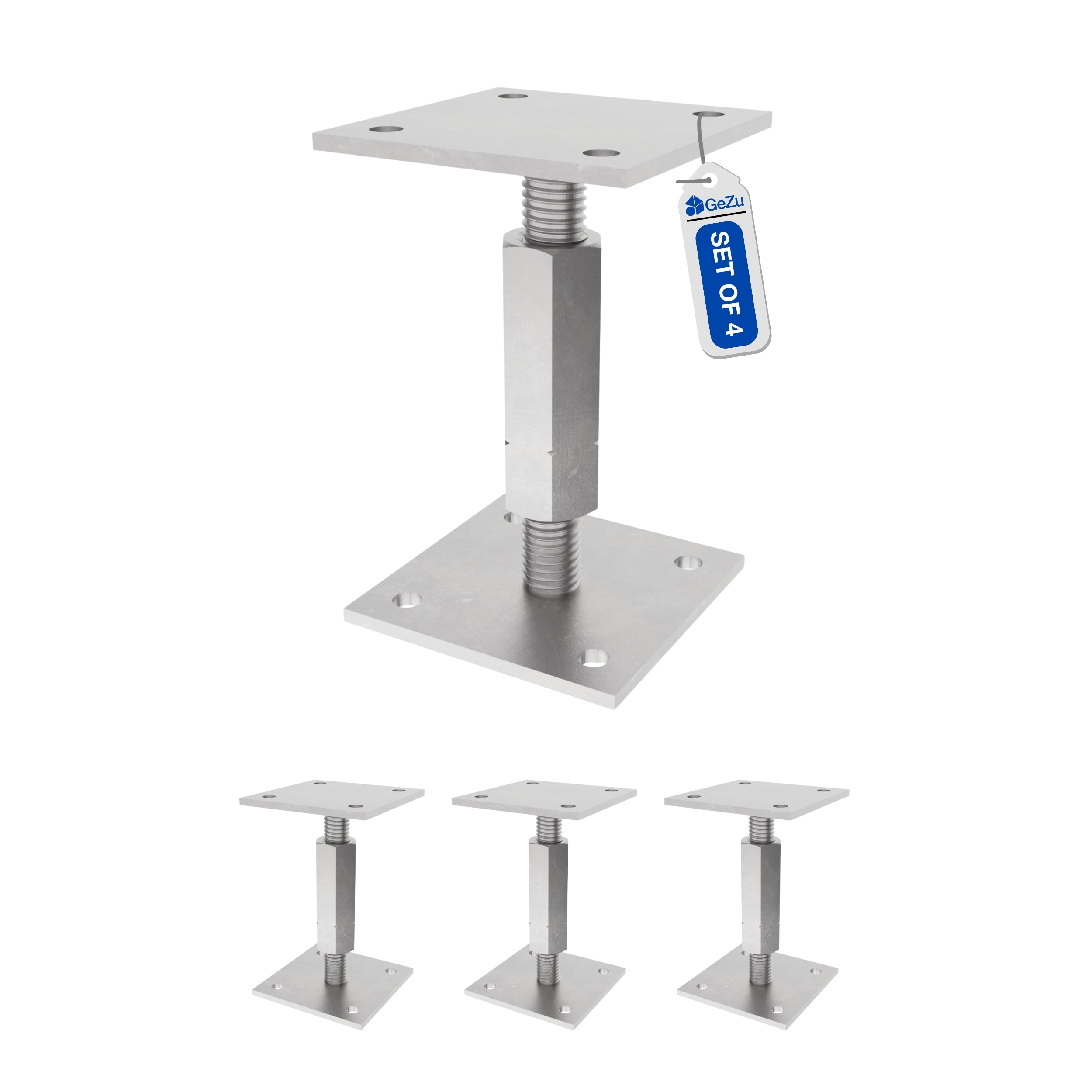 Embase pied de poteau réglable - Platine Bundle