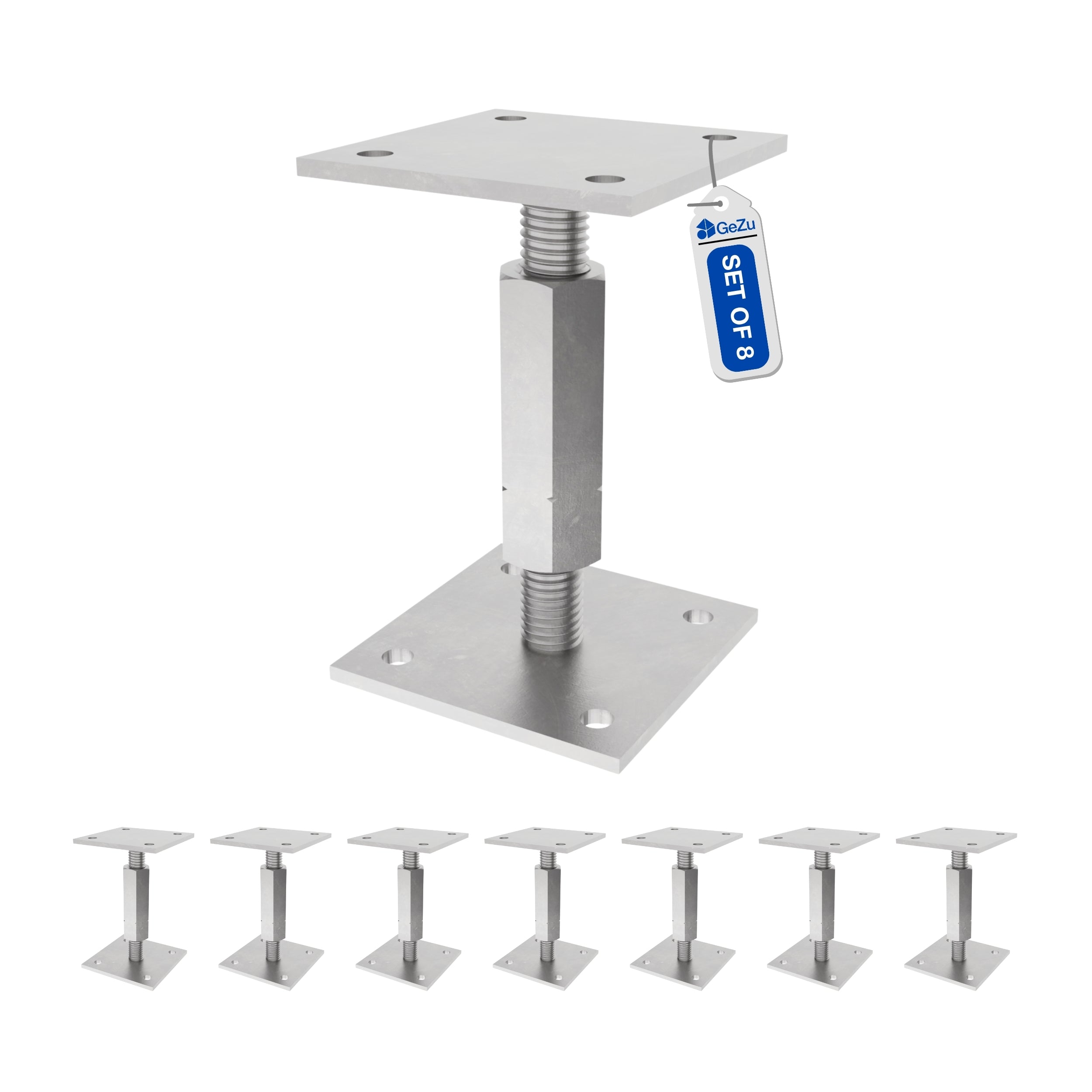 Embase pied de poteau réglable - Platine Bundle