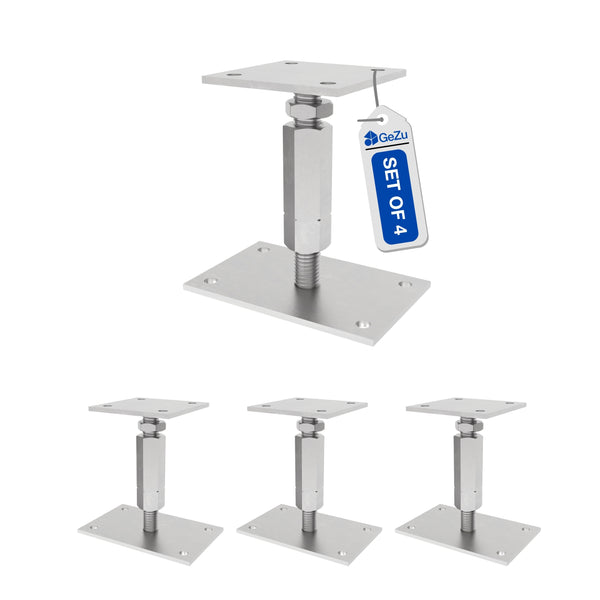 Bolt Down Elevated Adjustable Post Base With Nut Bundle