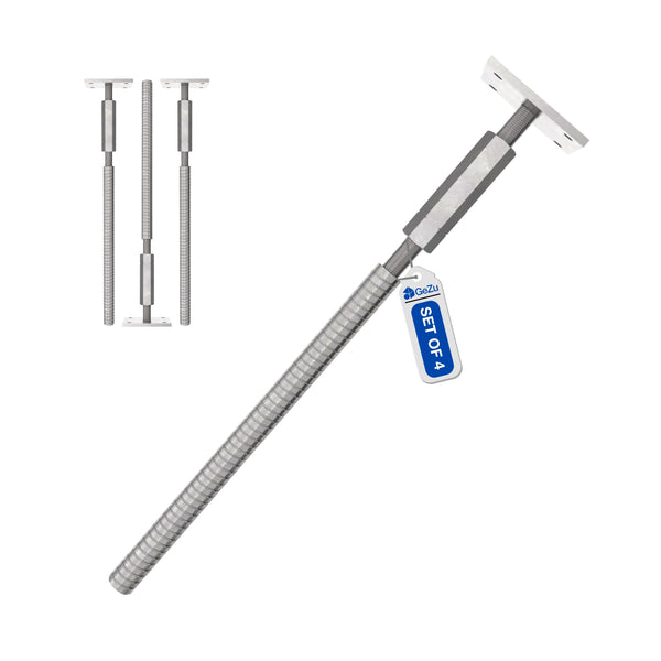 Adjustable T post support for concrete with lock and long nut Bundle