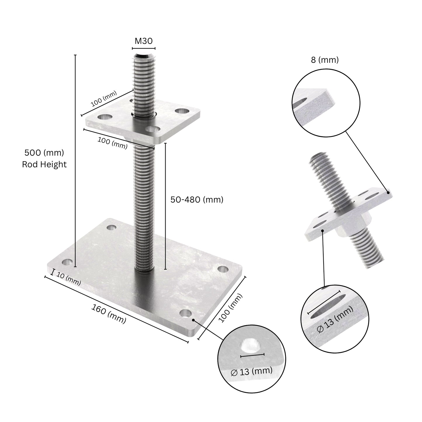Soporte regulable para poste