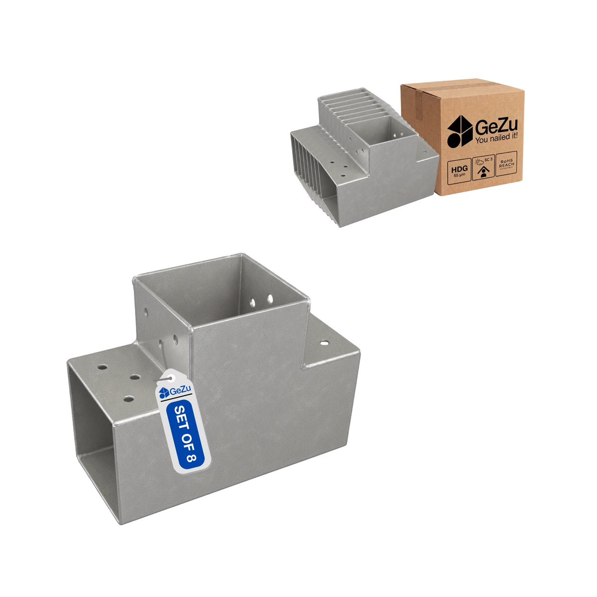 Conector pergolă de colț 3 căi, formă T – Set