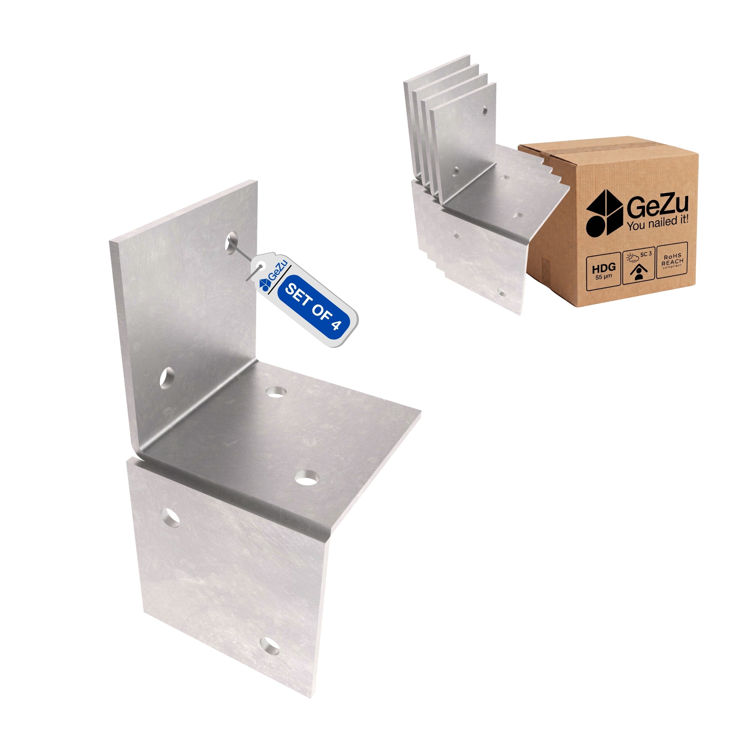 Pergola wall bracket, open style post connector, multipack