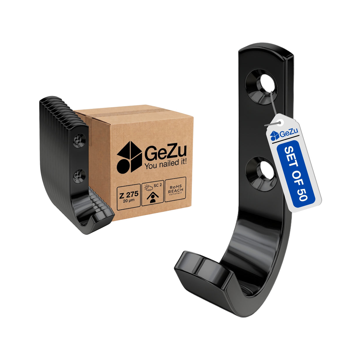Coat hook - Black - Gezu Impex