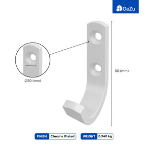 Coat hook, J hook - detail view