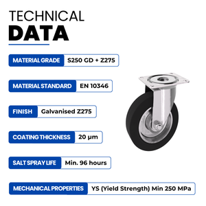 Solid rubber castor wheels bundle - detail view 5
