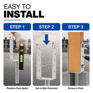 Concrete In U Shape Post Holder With Pin, Post Support - detail view 3