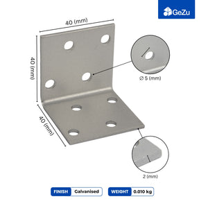Angle bracket perforated corner, pack of 50 - size chart 3