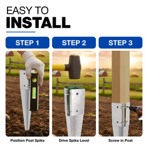 Swift clamp drive in fence post spike support - alternate view 4