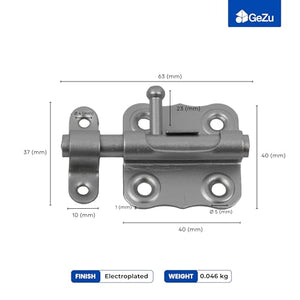 Barrel bolt door lock - detail view