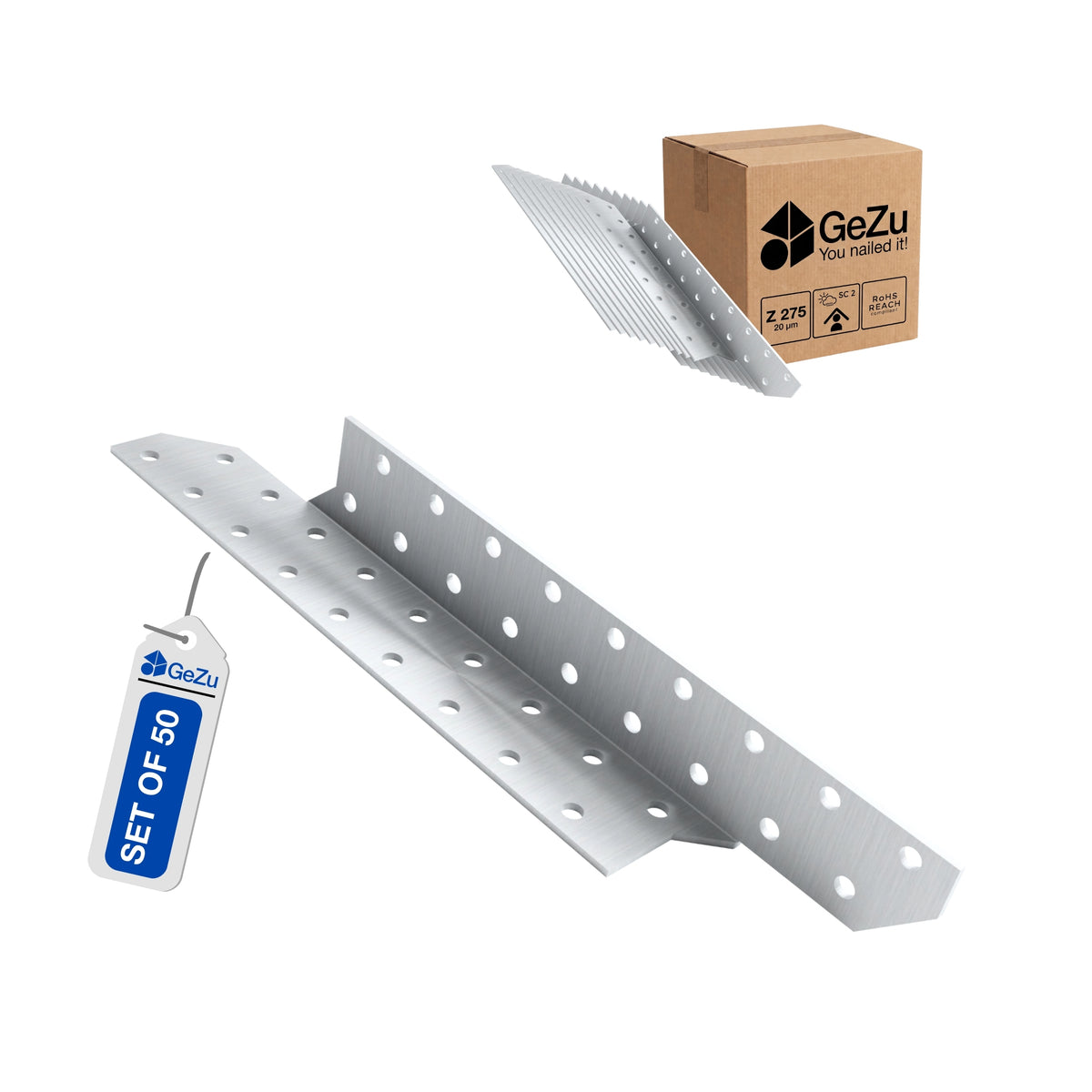Rafter purlin anchor left - 35 x 35 x 170 x 2 mm left - Gezu Impex