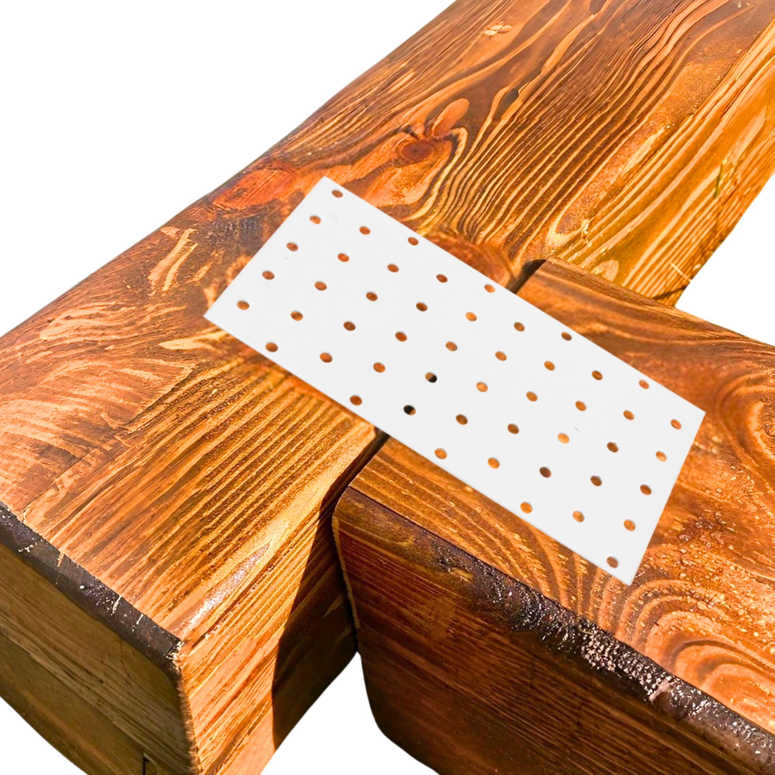Perforated wood connector plate