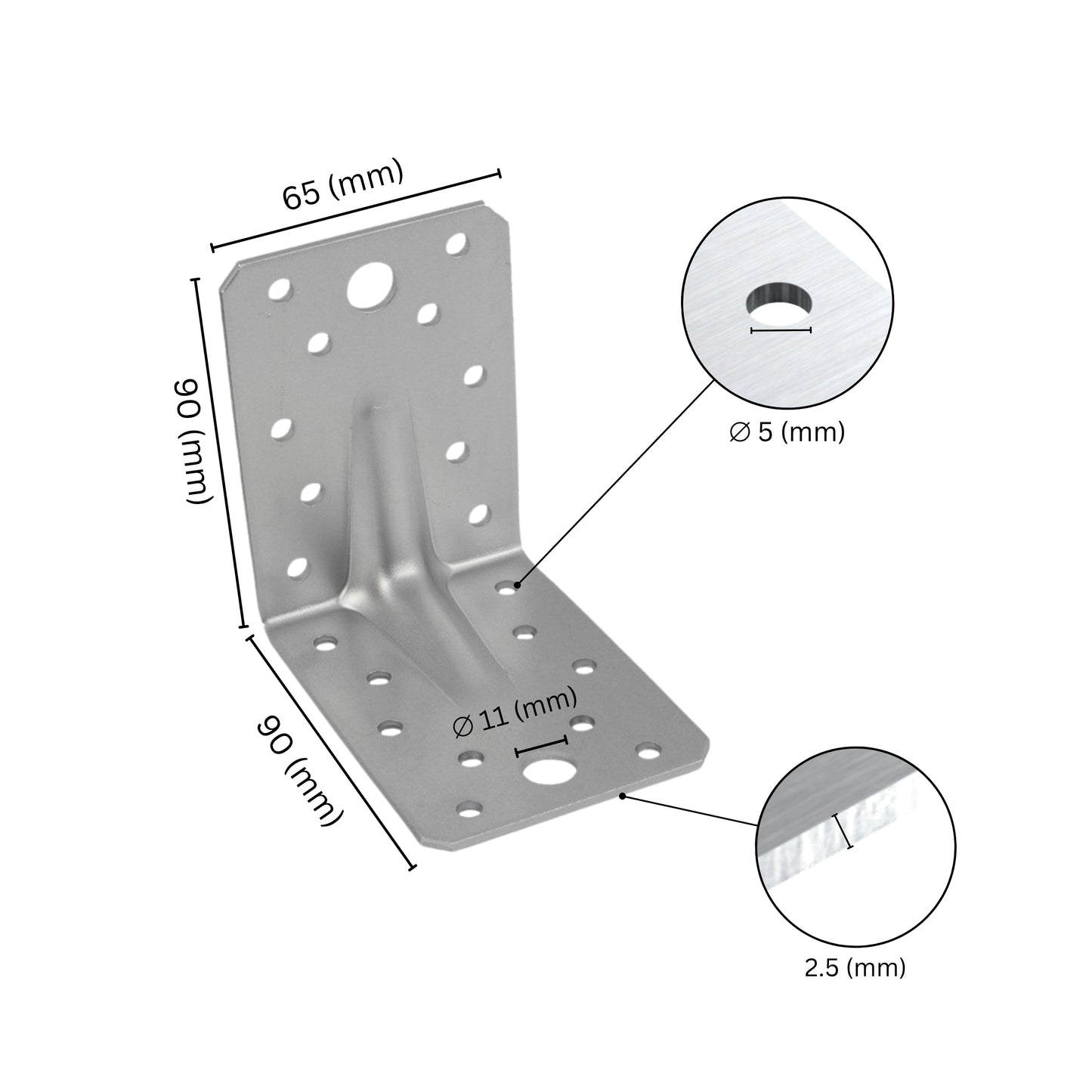 Conector angular reforzado