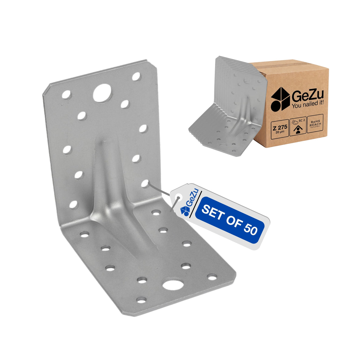 Perforated reinforced angle bracket, pack of 50 - detail view 4