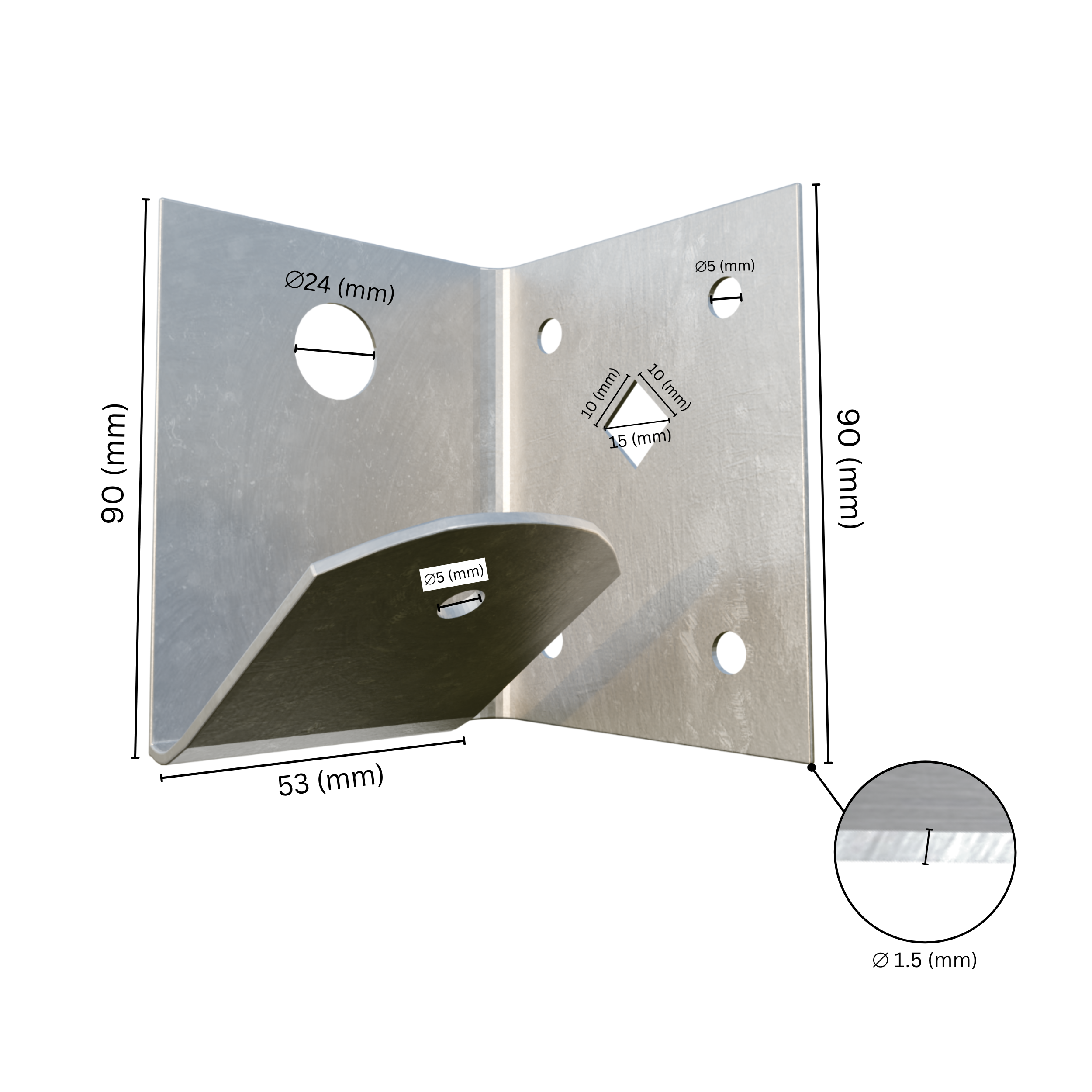 Hoekbeugel 60x1,5mm, gegalvaniseerd (VK)