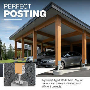 Bolt down U post support holder, width and height adjustable - detail view 4