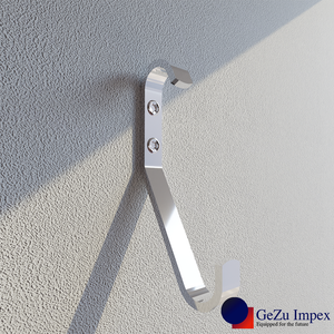 Coat hook mounted on wall.