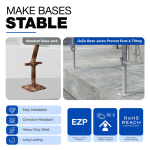 Adjustable scaffold base screw jack with wing bolt bundle - detail view 6