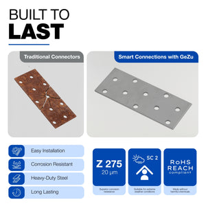 Flat connector plate - size chart 10