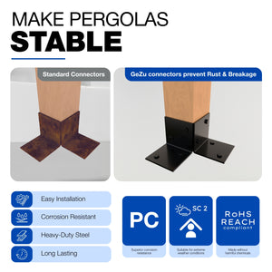 Pergola Floor Bracket, Post Connector, Open Style - detail view 30