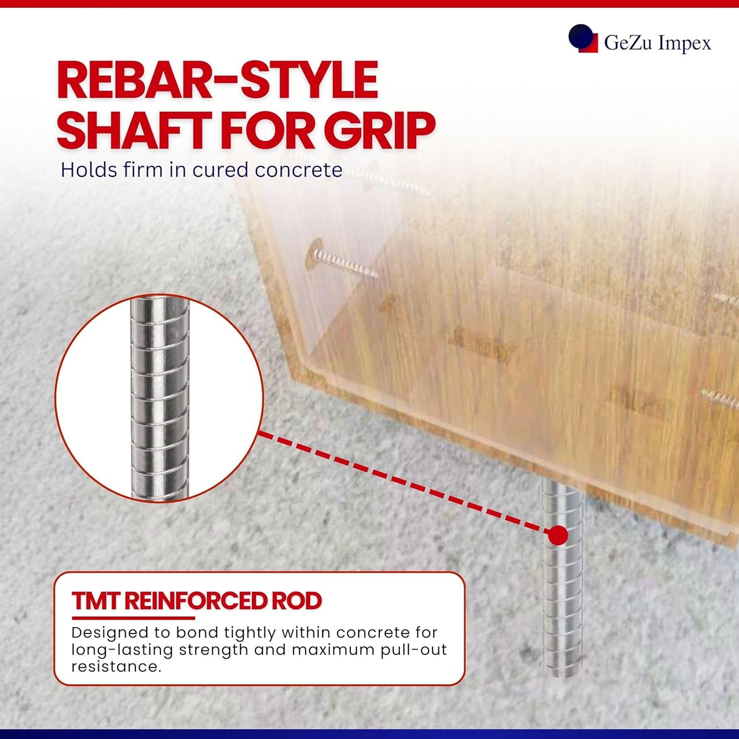 Adjustable Width U Post Support with TMT Rod