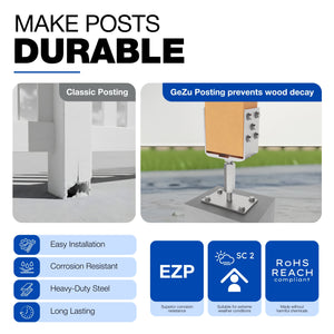 Bolt down U post support holder, width and height adjustable - detail view 5