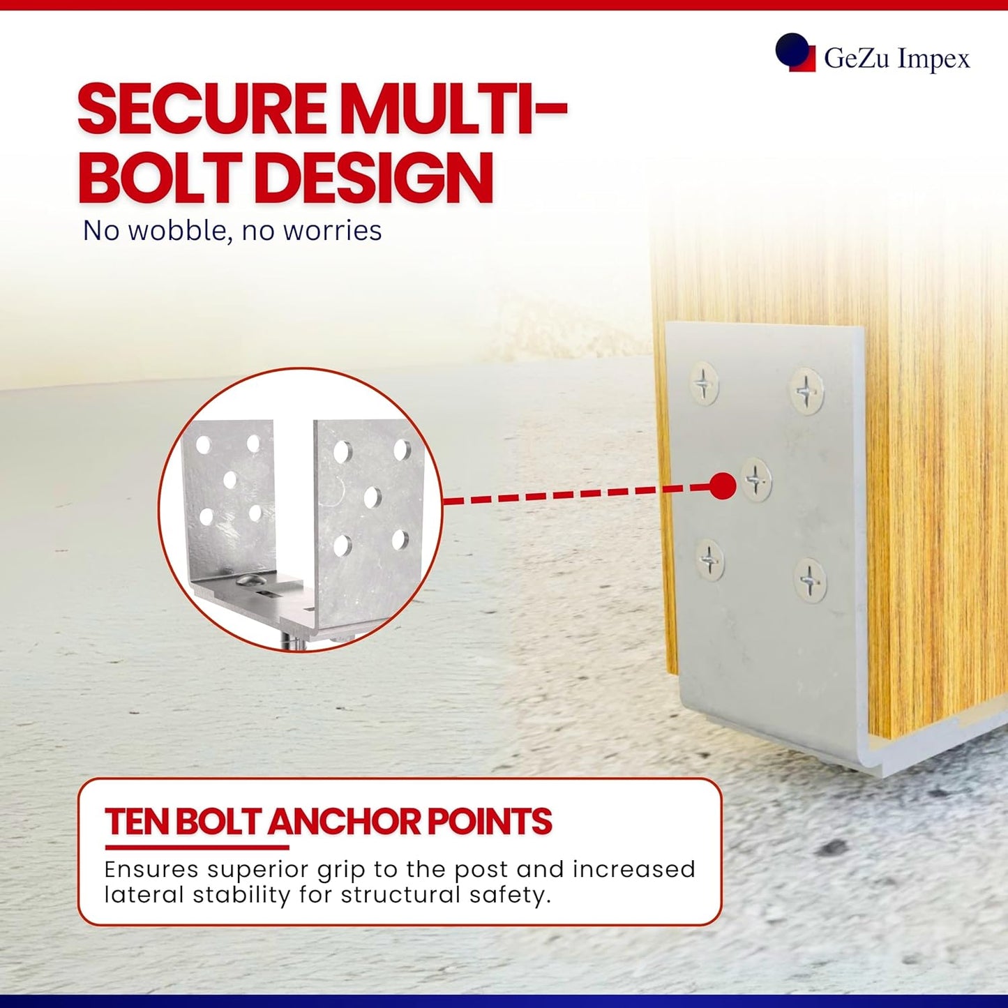 Adjustable Width U Post Support with TMT Rod