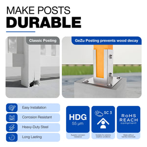 Square post support base - detail view 5