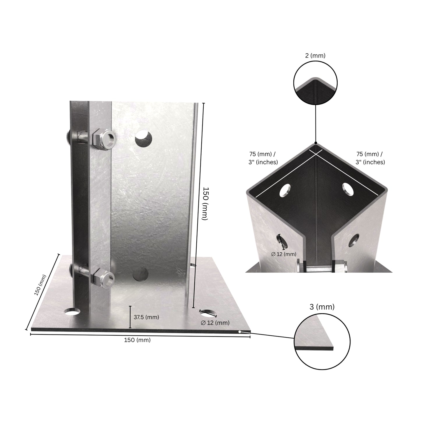 Ajustable Soporte de Poste Atornillable