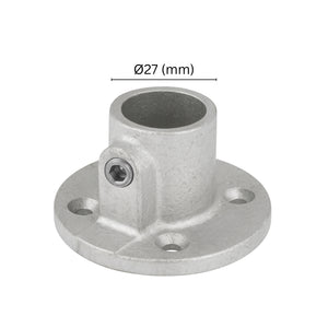 Base flange tube clamp 27 mm.
