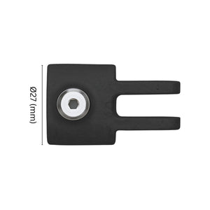 Female Swivel Tube Clamp 27 mm with labeled dimension.