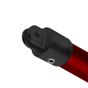 Female swivel tube clamp attached to tubular pipe.