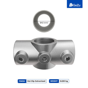 Two socket cross tube clamp, silver finish