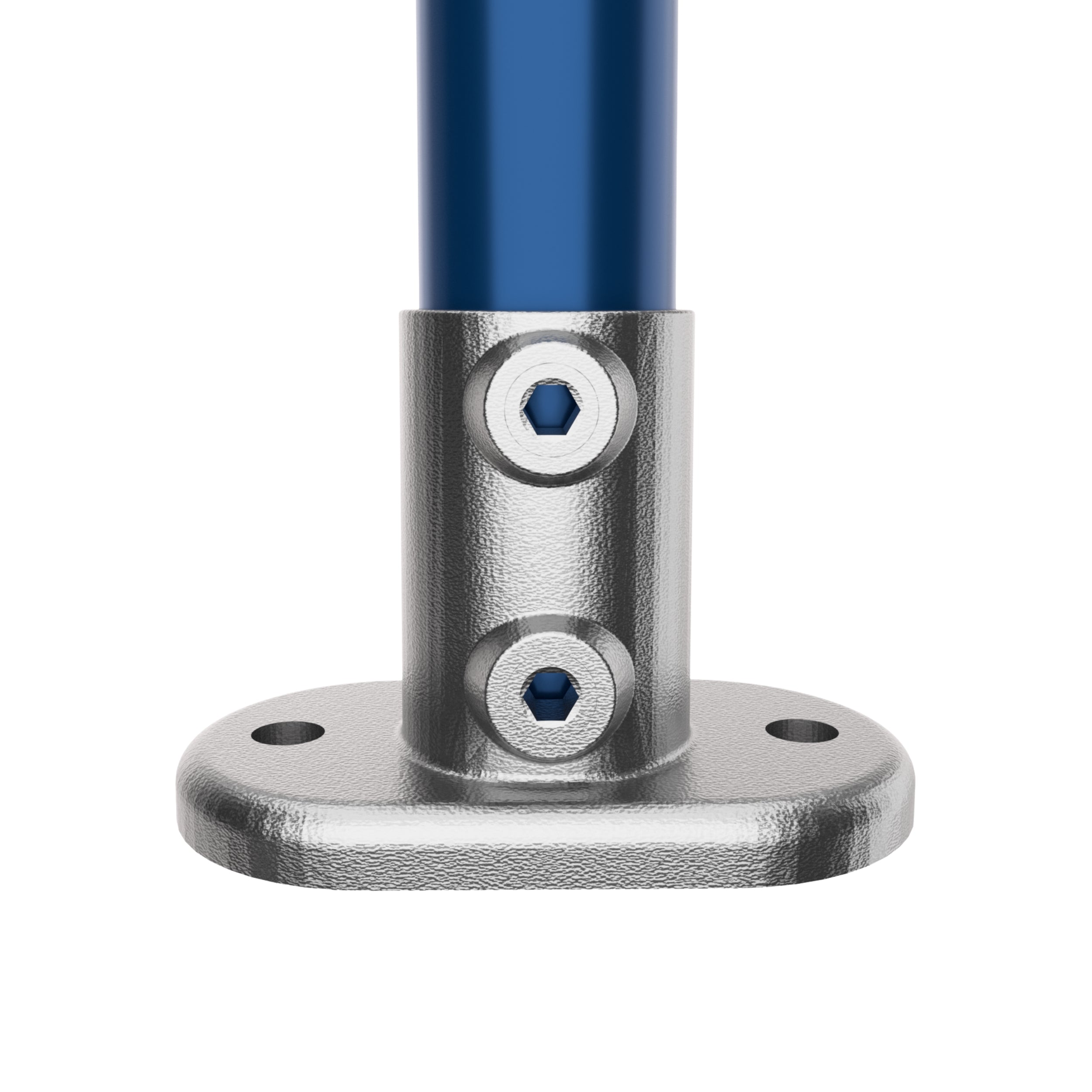 Tube connected to base flange tube clamp.