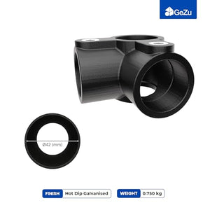 3 way mid rail corner tube clamp - detail view 5