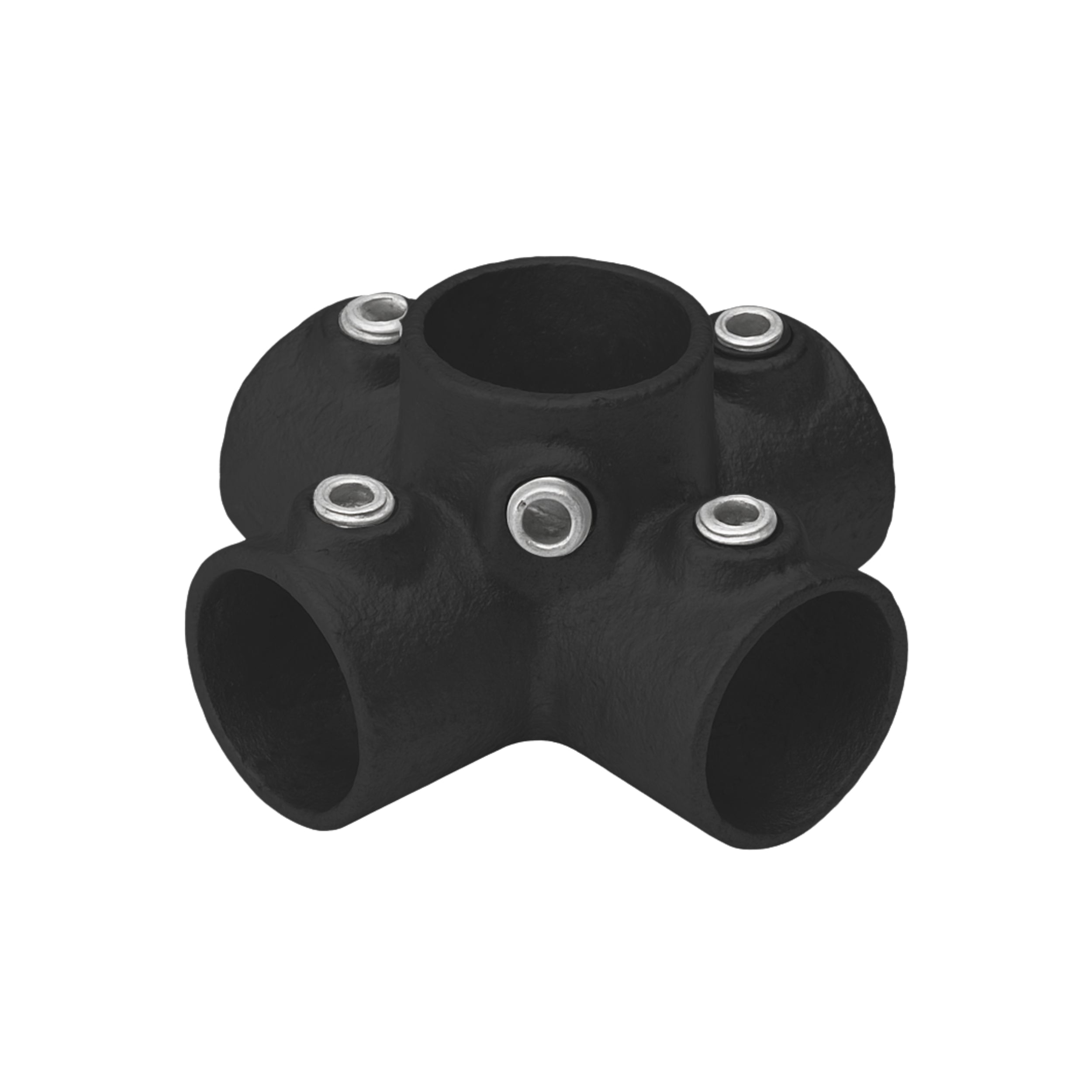 4-way cross tube clamp black