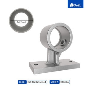 Wall mounted handrail bracket tube clamp, silver finish