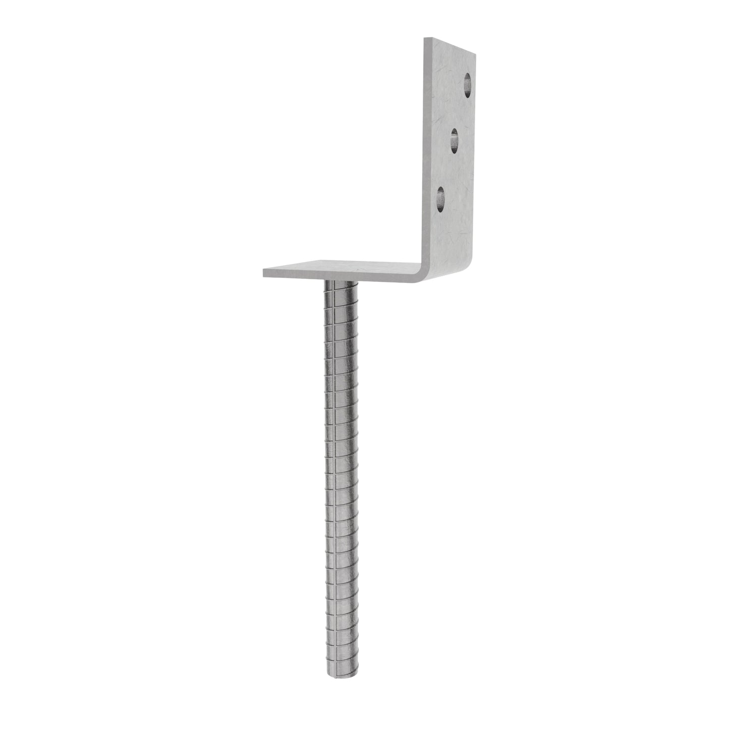 L-shaped pole support to be cemented with bar