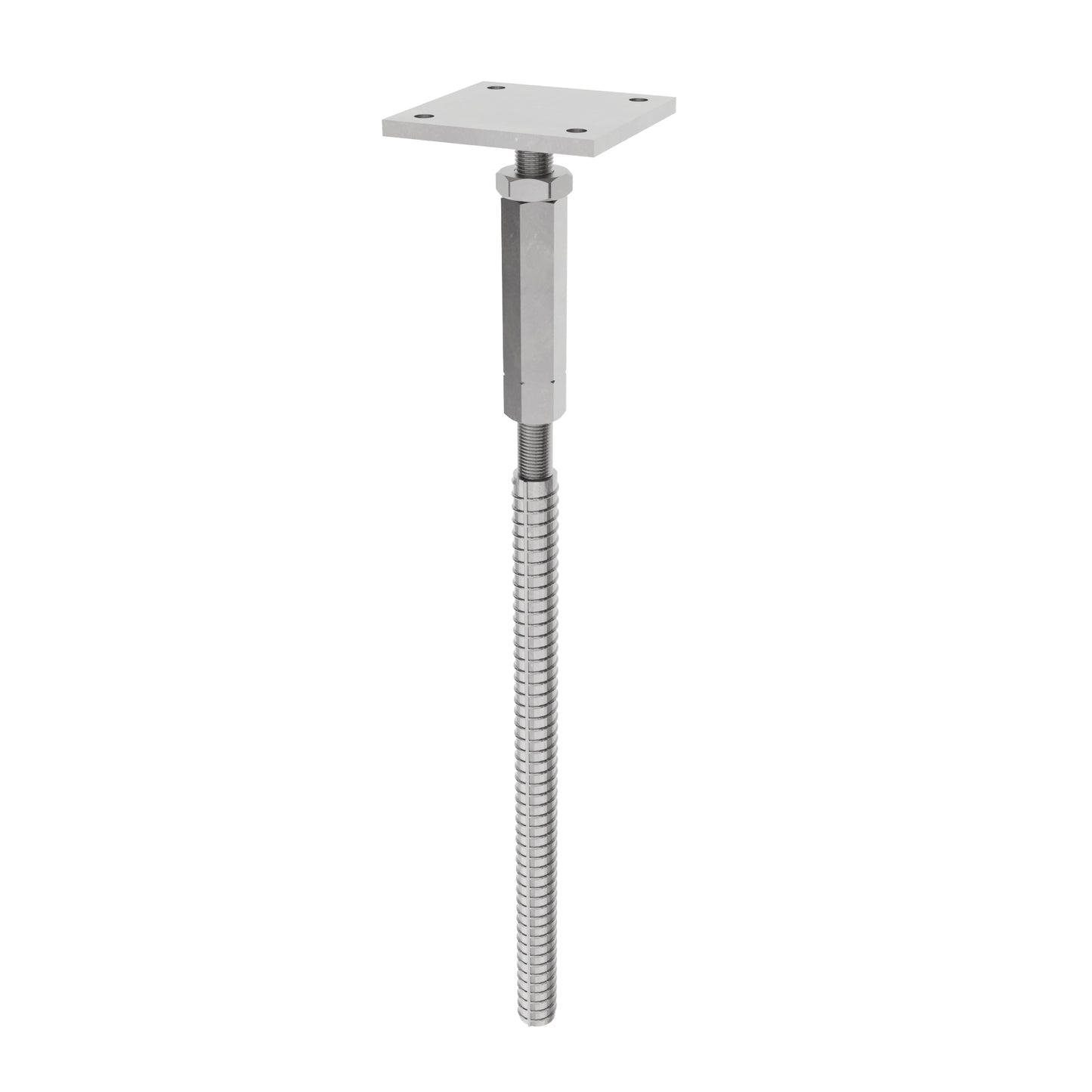 Adjustable T post support for concrete