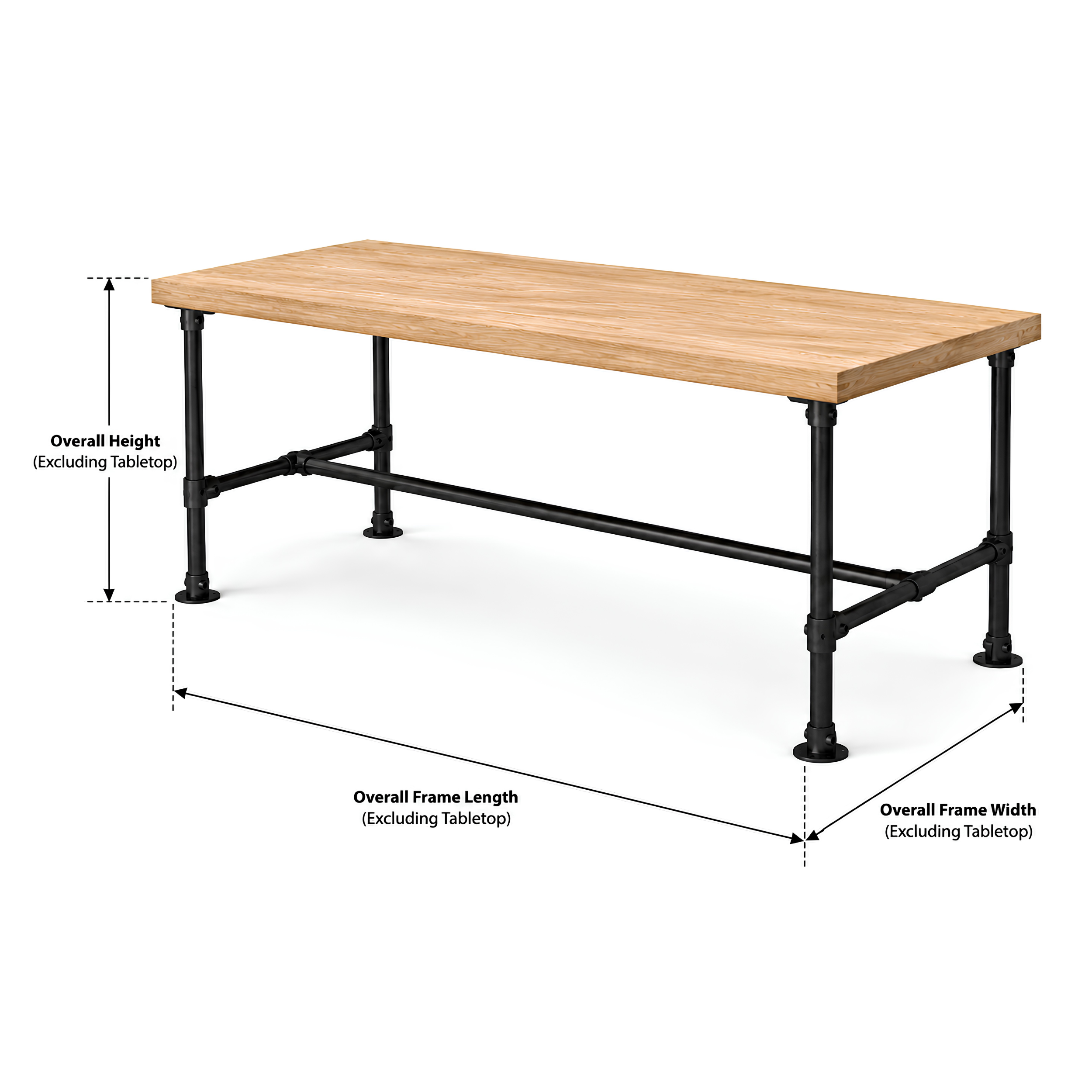 Table Frame Kit – Ø42 mm, Black Powder Coated Steel