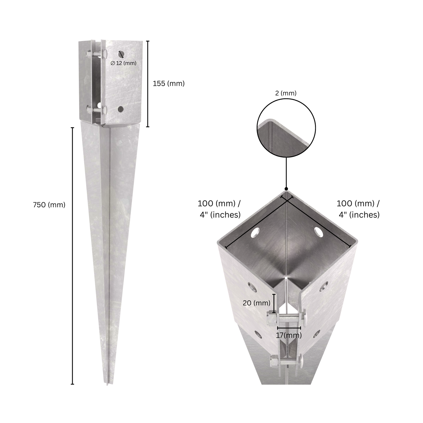Regolabile Puntale a Terra Per Pali