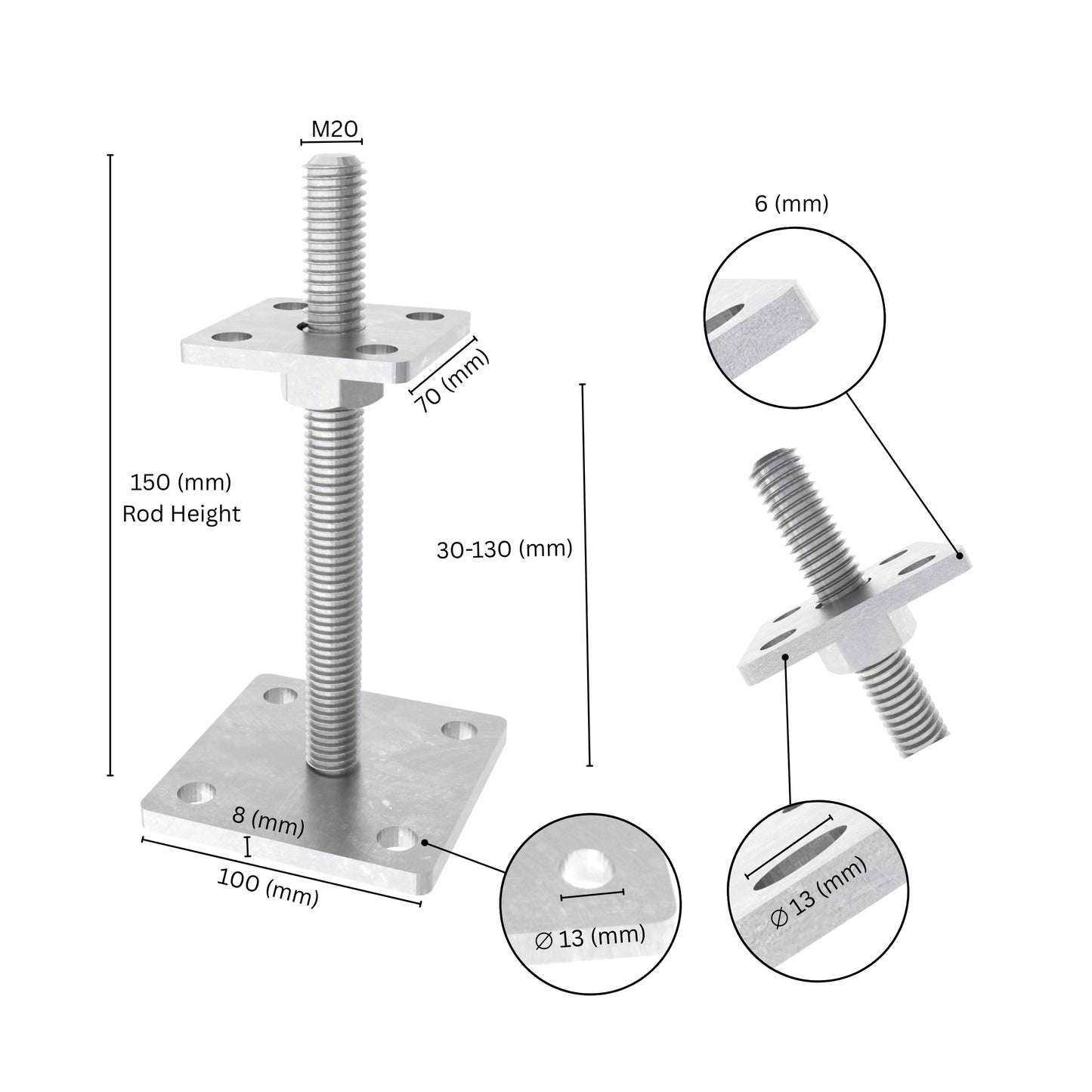 Soporte regulable para poste