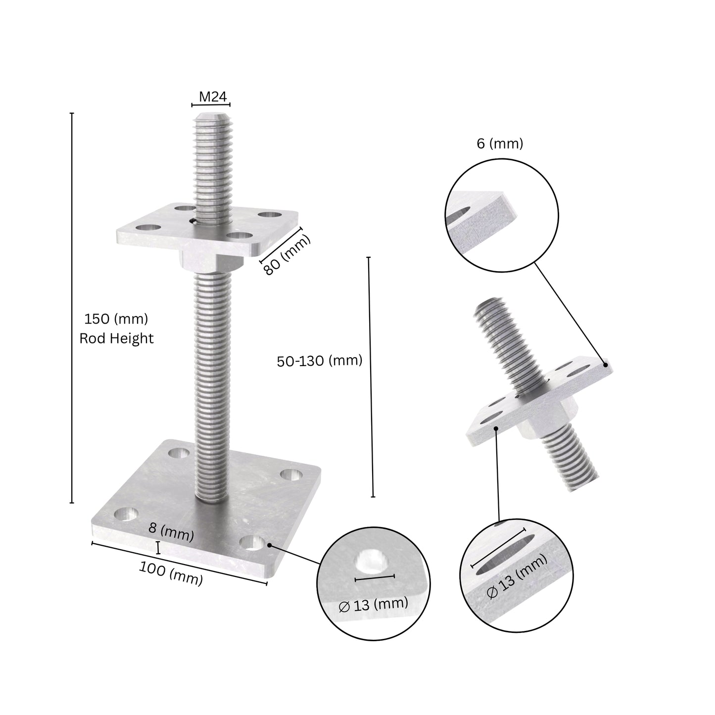 Soporte regulable para poste