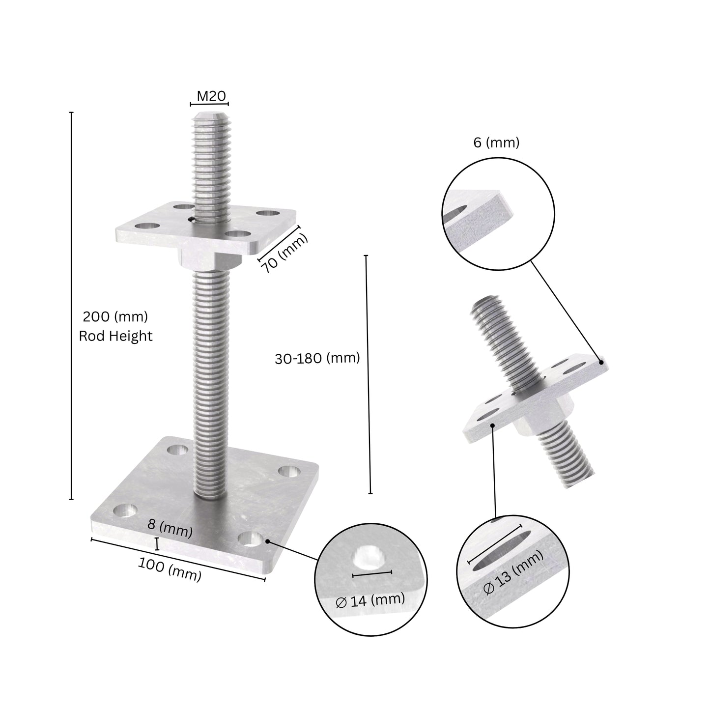 Soporte regulable para poste