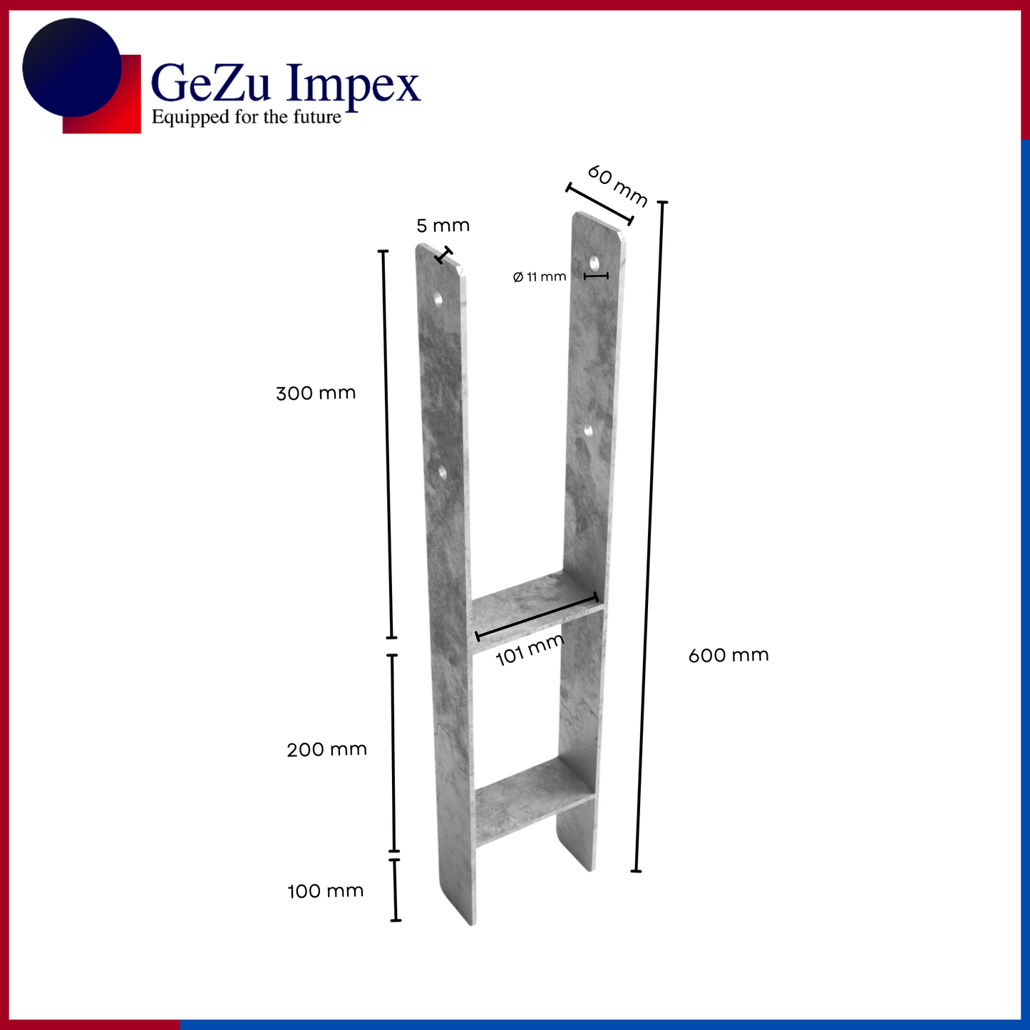 101 x 600 x 60 x 5 mm / Hot Dip Galvanised
