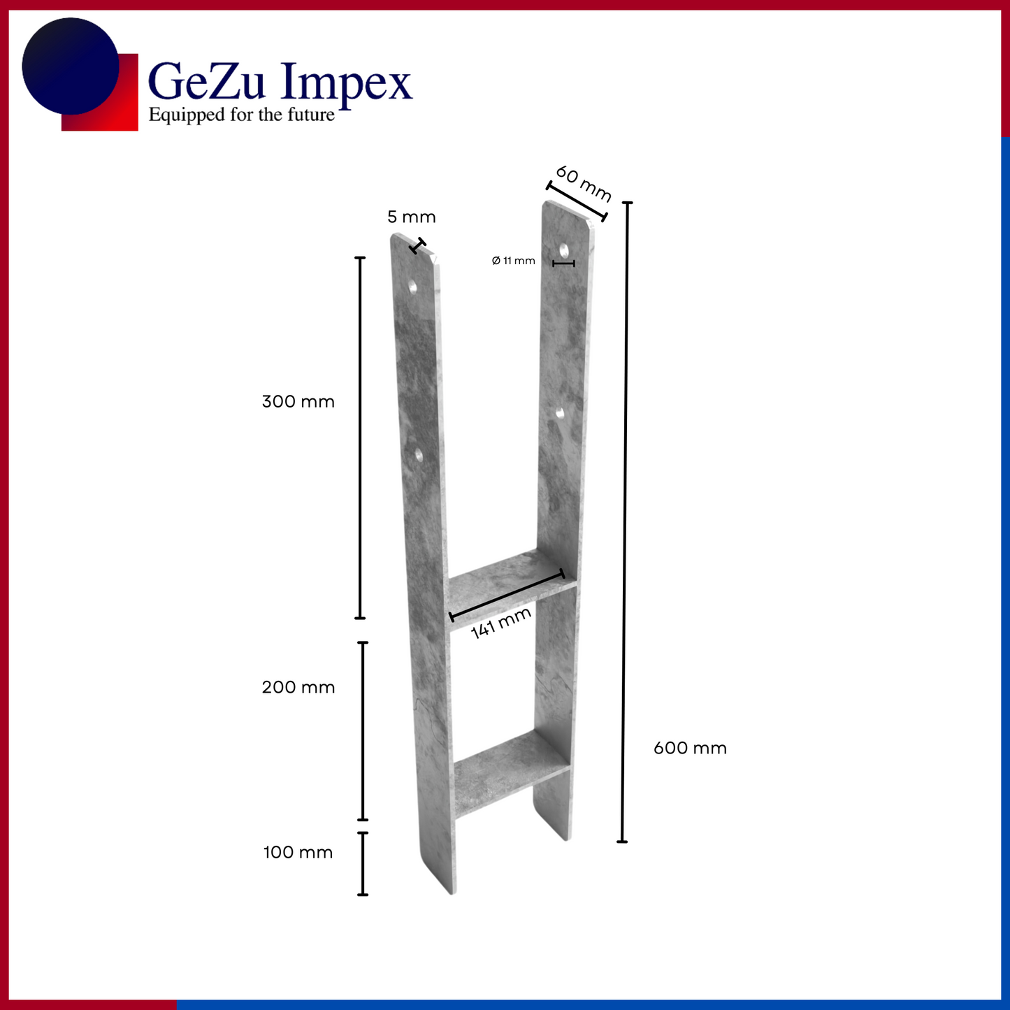 141 x 600 x 60 x 5 mm / Hot Dip Galvanised