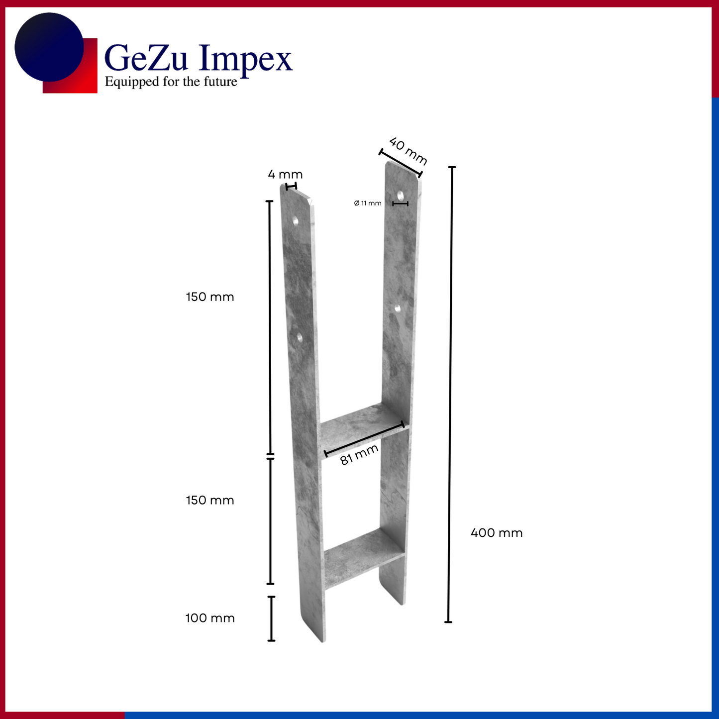 81 x 400 x 40 x 4 mm / Hot Dip Galvanised